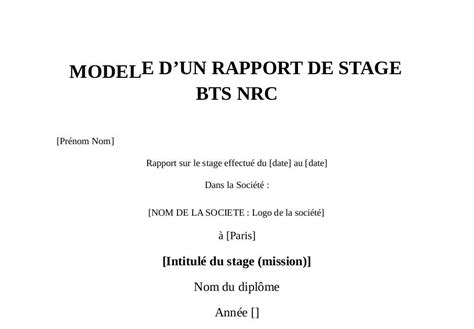 Exemple De Rapport De Stage Bts Exemple De Groupes