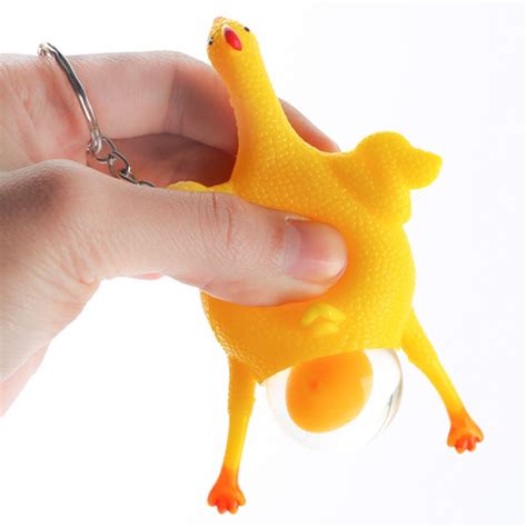 funny toys keychain squish toy egg venting ball autism chicken laying anger stress botite
