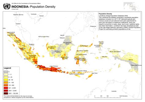 Indonesia Population Density 2005 Indonesia Reliefweb