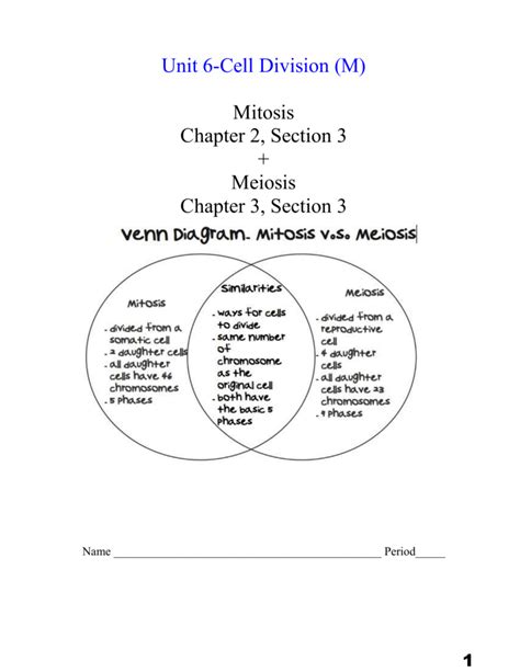Venn Diagram Of Meiosis And Mitosis Wiring Diagram Info