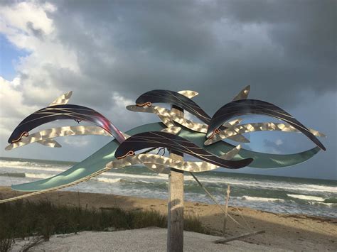 Dolphin Wave Metal Wall Sculpture