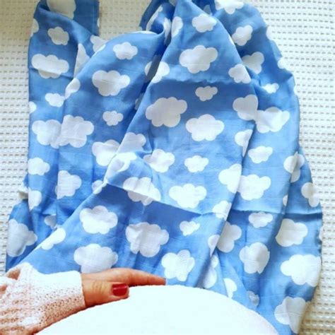 Muslin Swaddle Baby Blanket Clouds Newborn T By Geople Home And Baby