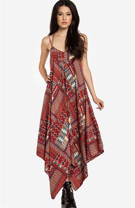 Dailylook Oversized Tribal Maxi Dress In Red S Shopstyle Maxi Dress