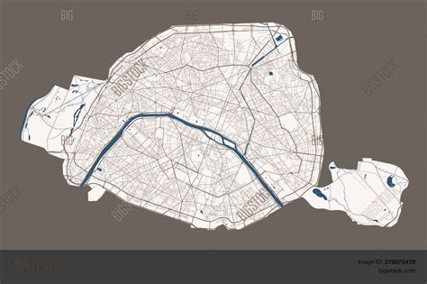 Paris Map Detailed Vector And Photo Free Trial Bigstock