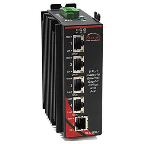 Ethernet Switch Unmanaged Sixnet Slx 5eg Poe Series Red Lion