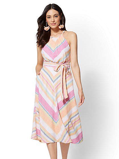 Striped Halter Dress Sundress Dress Midi Maxi Dress Sleeveless