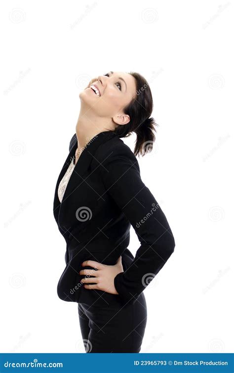 Attractive Brunette Girl Laughing Stock Image Image Of Professional Black 23965793