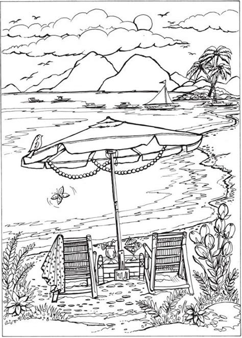 Download Beach Scene Coloring Page Beach Coloring Pages Summer
