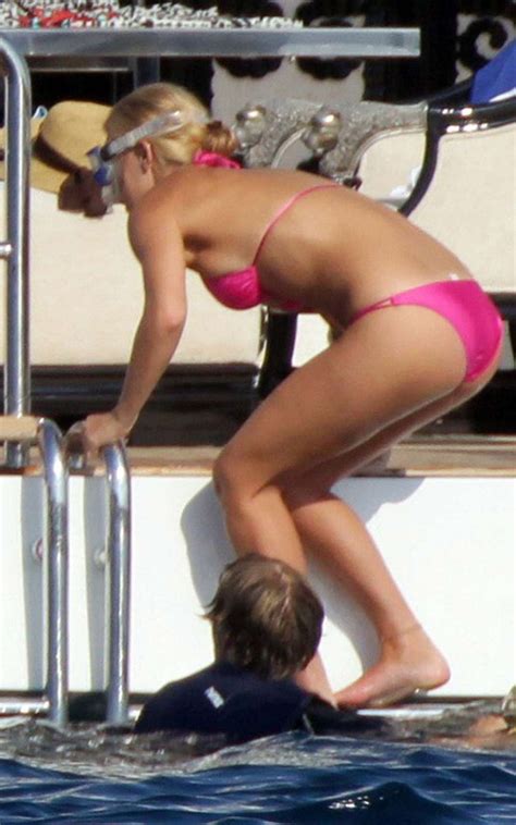 Bar Refaeli Looking Very Sexy In Red Bikini On Yacht Paparazzi Pictures