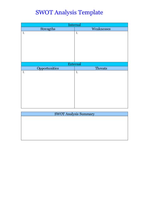 Swot Analysis Template Fillable Printable Pdf And Forms Handypdf