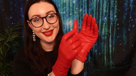 Asmr Glove Girl Leather Glove Sounds With Whispers Hand Movements