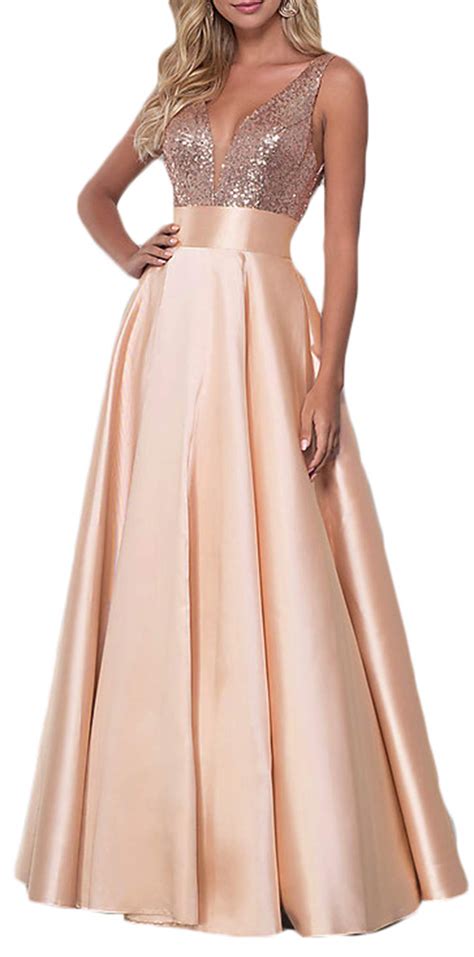 Women Dresses Women Long V Neck Formal Bridesmaid Prom Gown A Line Maxi Skirt Evening Party Ball