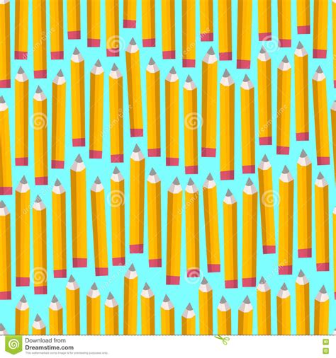 Seamless Pattern With Blue Pencils On White Background Back To School