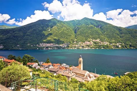 Laglio Idyllic Town Of Laglio And Como Lake Panoramic View Stock Image