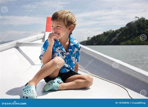 Boy Traveling On Boat Royalty Free Stock Image Image 18784096