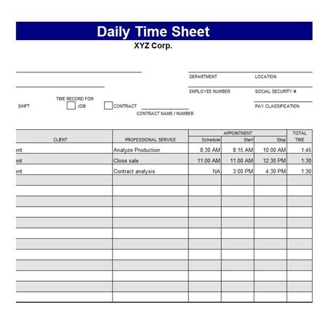 41 Free Timesheet Time Card Templates Free Template Downloads