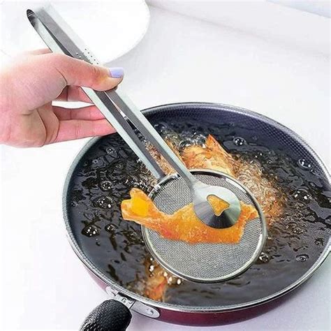 2 In 1 Stainless Steel Fry Tool Filter Spoon Snack Strainer With Clip At Rs 37piece Deep Fry