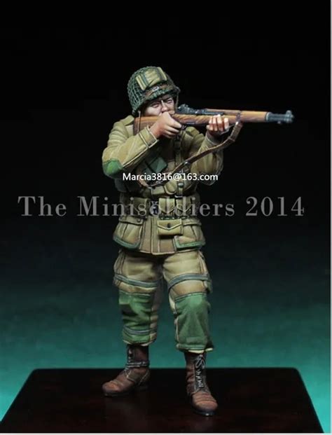 Scale Ww American Paratroopers Shooting Wwii Miniatures Resin Model Kit Figure Free Shipping