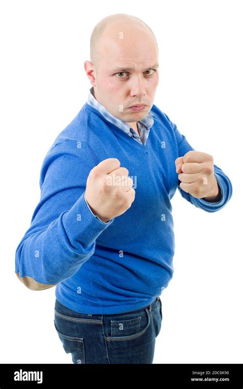 Young Man Showing His Fist Isolated Stock Photo Alamy