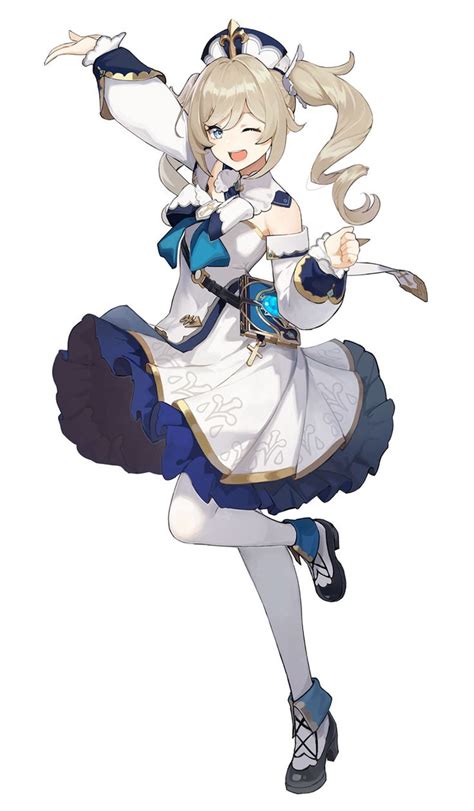 An Anime Character Is Dressed In White And Blue While Holding A Knife