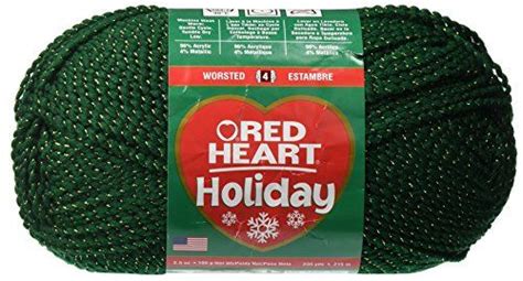 Coats Yarn Red Heart Holiday Yarn Hunter With Gold Metallic Read
