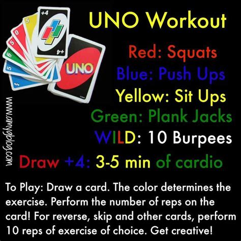 All that's left is to get to work! That time I turned a workout into a game: UNO Workout in 2020 | Fitness games for kids, Exercise ...