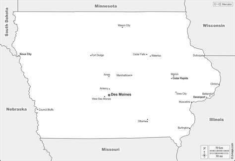 Iowa Free Map Free Blank Map Free Outline Map Free Base