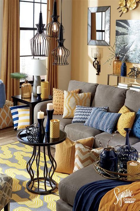 Grey Navy Yellow Living Room The 25 Best Mustard Living Rooms Ideas