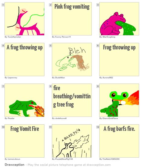 Pink Frog Vomiting Drawception