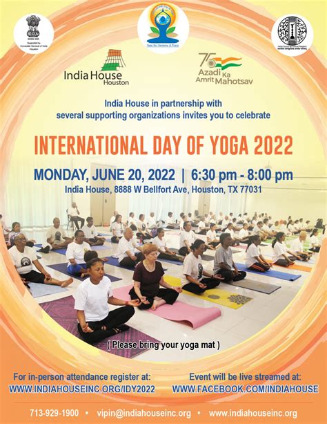 international day of yoga 2022 india house houston