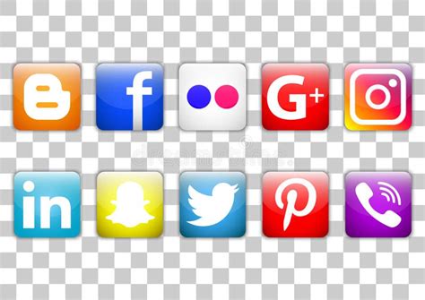 Social Media Application Icon Pack Editorial Photography Illustration
