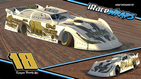 Keagan Handy Dirt Late Model White And Gold From Iracewraps By