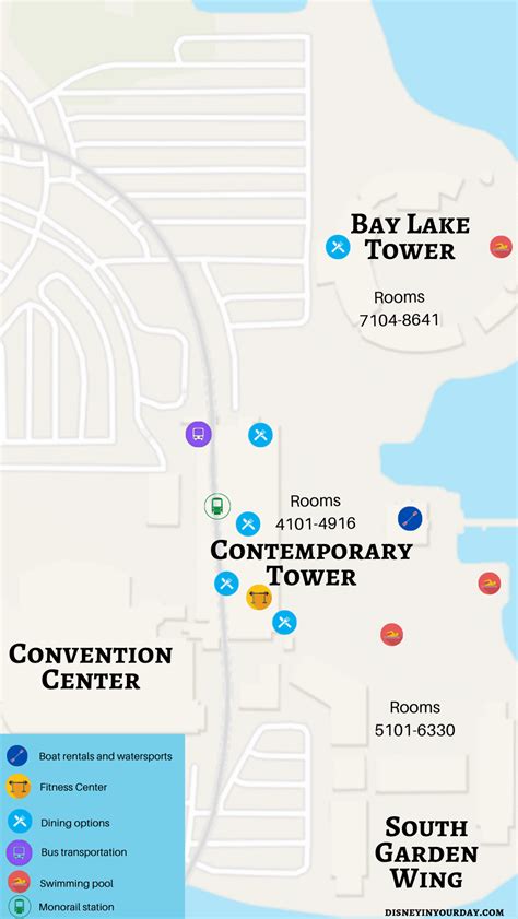 Contemporary Resort Map Disney In Your Day