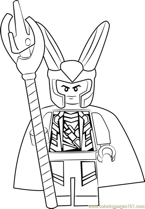 Lego Loki Coloring Page for Kids - Free Lego Printable Coloring Pages