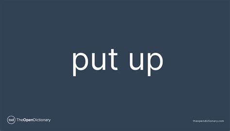 Put Up Phrasal Verb Put Up Definition Meaning And Example