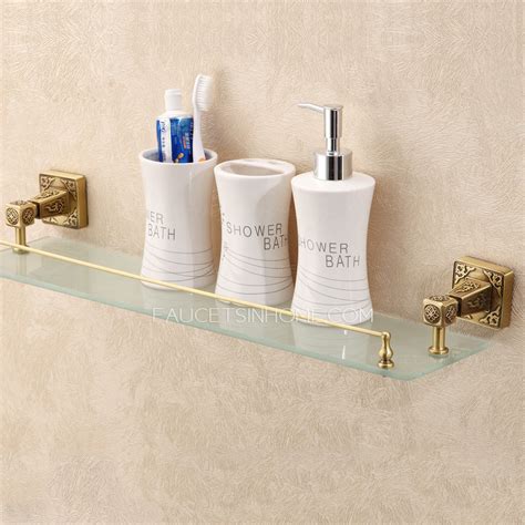 Get a fresh perspective for this online shopping. Antique Bronze Single Bathroom Glass Shelves