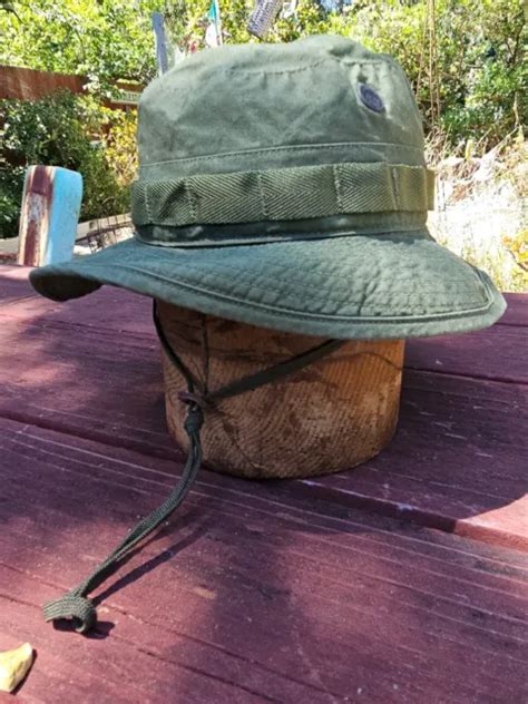 Nos Us Army Vietnam Era Poplin Rip Stop Jungle Boonie Hat Size 6 34