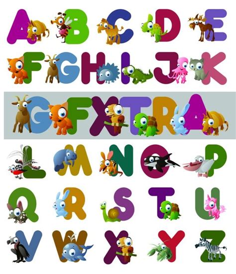 Cartoon Letters Vector Free Alphabet Illustration
