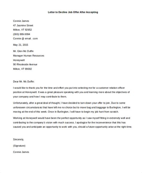 View More Sample Letter To Reject A Job Offer After Acceptance Offer