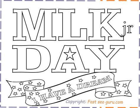 Martin Luther King Day Coloring Page For Kids