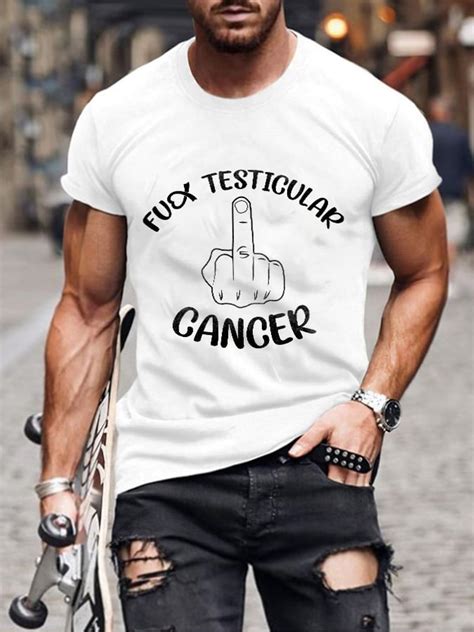 Testicular Cancer Awareness Fuck Testicular Print T Shirt