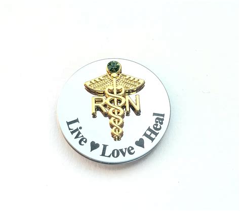 Engraved Rn Pin Registered Nurse Pin Gold Rn Pin Live Etsy