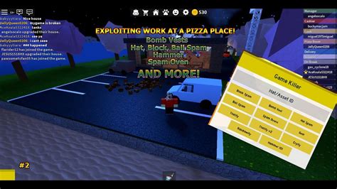 Roblox Exploiting 2 Work At A Pizza Place Spam Hat Blocks Balls