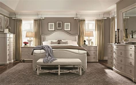 If you are looking for bedroom furniture grey you've come to the right place. Chateaux Grey Upholstered Shelter Bedroom Set from ART ...