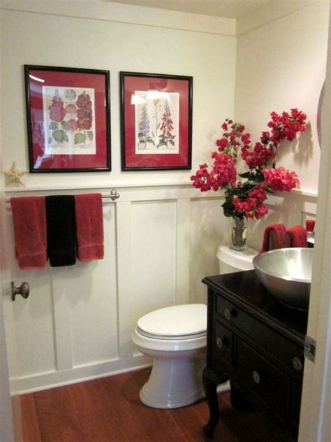 40 Good Red Black And White Bathroom Decor Ideas With Images Red