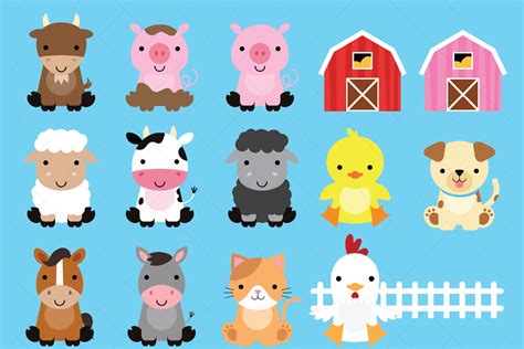 Farm Animals Clipart Graphic By Clipartisan · Creative Fabrica