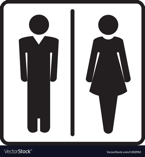 Man And Woman Signs For Toilet Restroom Washroom Lavatory Isolated On