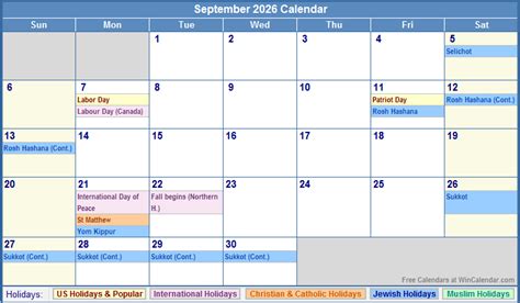 September 2026 Calendar With Holidays As Picture
