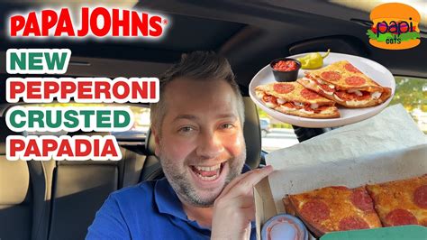 More Foldy Pizza Papa Johns New Pepperoni Crusted Papadia Review Youtube