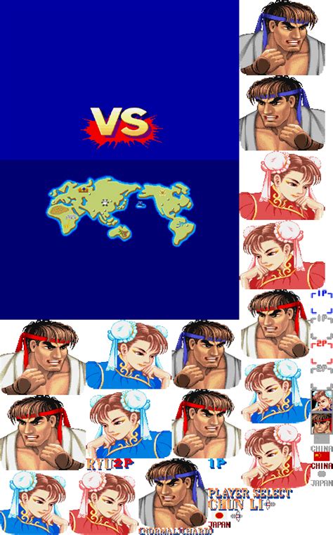 The Spriters Resource Full Sheet View Street Fighter 2 Pocky Edition Character Select